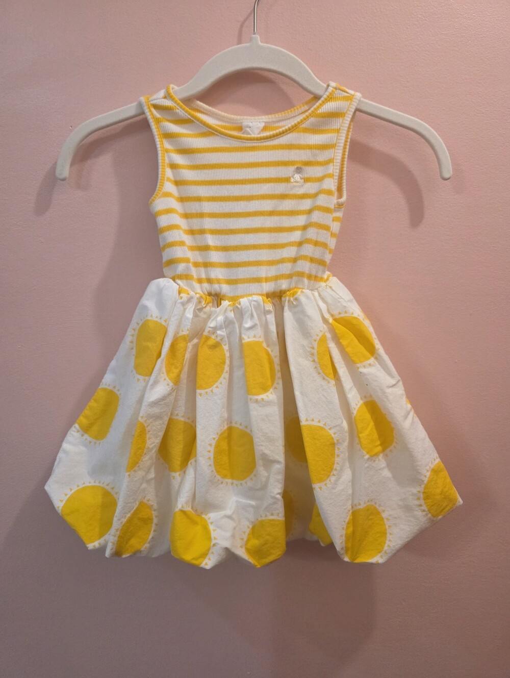 Baby Gap Yellow Stripe & Sun Print Dress 3Y